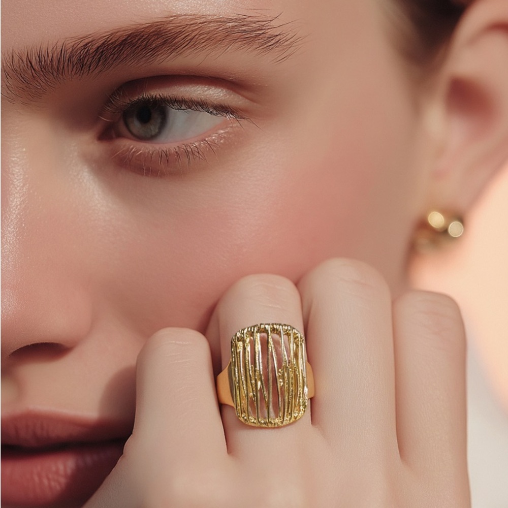Elegant Gold Plated Statement Ring